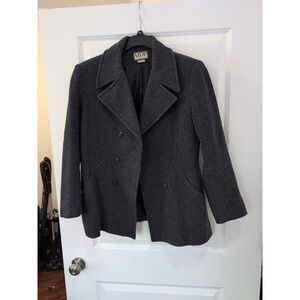 MDP Mario De Pinto Black Peacoat Pea Coat Jacket Gray Size M Made In USA